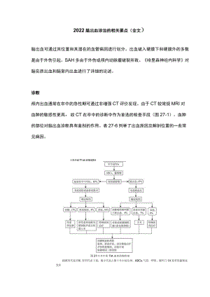 2022脑出血诊治的相关要点（全文）.docx