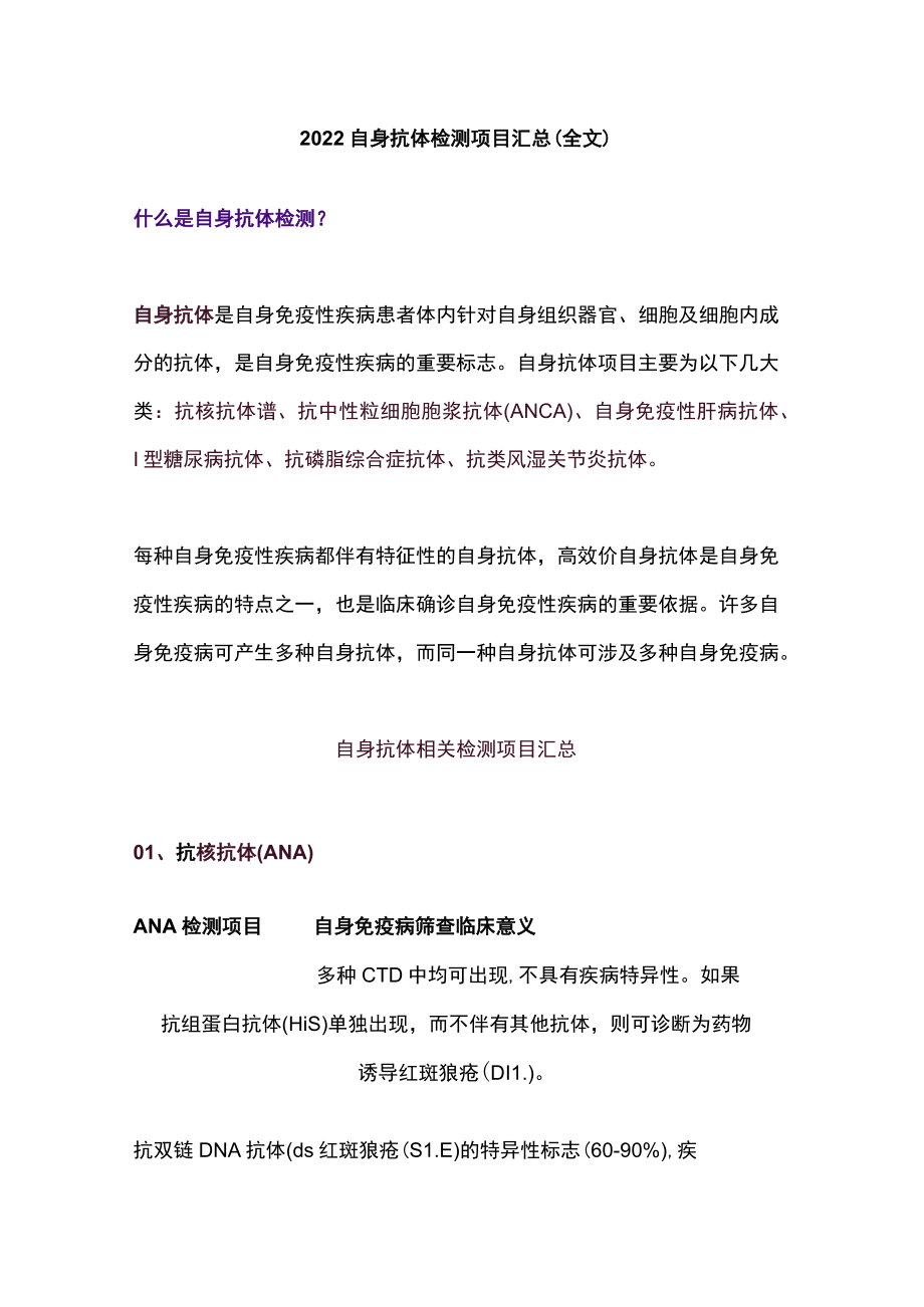 2022自身抗体检测项目汇总（全文）.docx_第1页