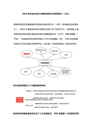 2022急性缺血性卒中静脉溶栓治疗推荐意见（全文）.docx