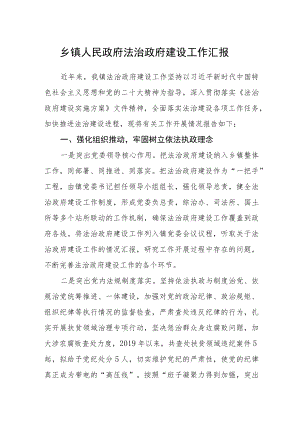 乡镇人民政府法治政府建设工作汇报.docx