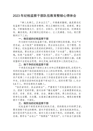 2023全国纪检监察干部队伍教育整顿教育活动的心得体会共五篇(最新精选).docx