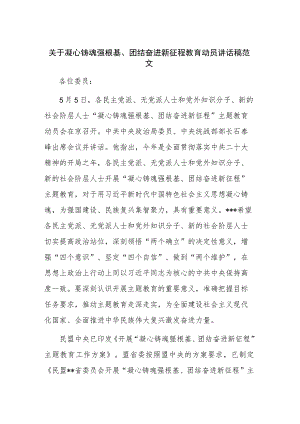 关于凝心铸魂强根基、团结奋进新征程教育动员讲话稿范文.docx