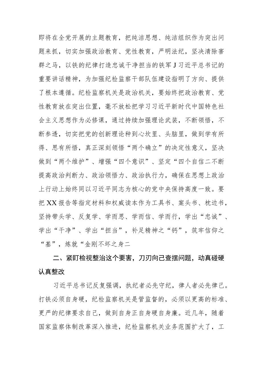 2023纪检监察干部队伍教育整顿专题学习研讨心得体会发言材料(精选详细版三篇).docx_第2页