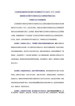 公安部党委主题教育读书班专题学习研讨暨理论学习中心组学习.docx