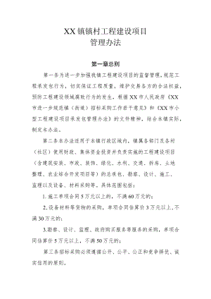 XX镇镇村工程建设项目管理办法.docx