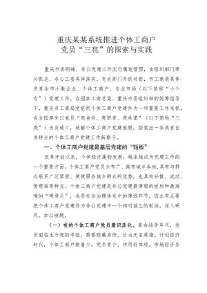 重庆某某系统推进个体工商户党员“三亮”的探索与实践.docx