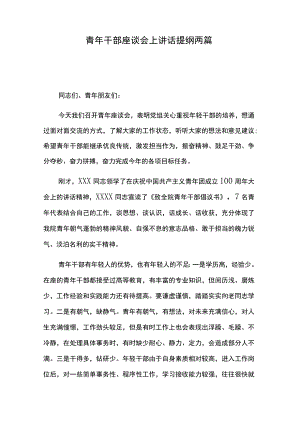 青年干部座谈会上讲话提纲两篇.docx