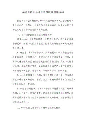 某企业内部会计管理制度效益年活动.docx