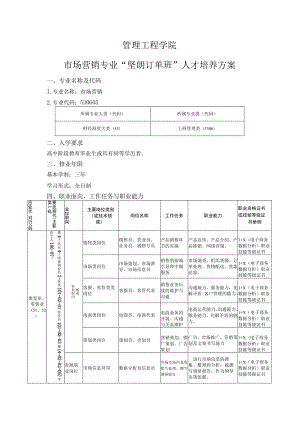 管理工程学院-2022级专业人才培养方案-市场营销专业坚朗订单班.docx