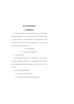 某实业财务管理规定.docx