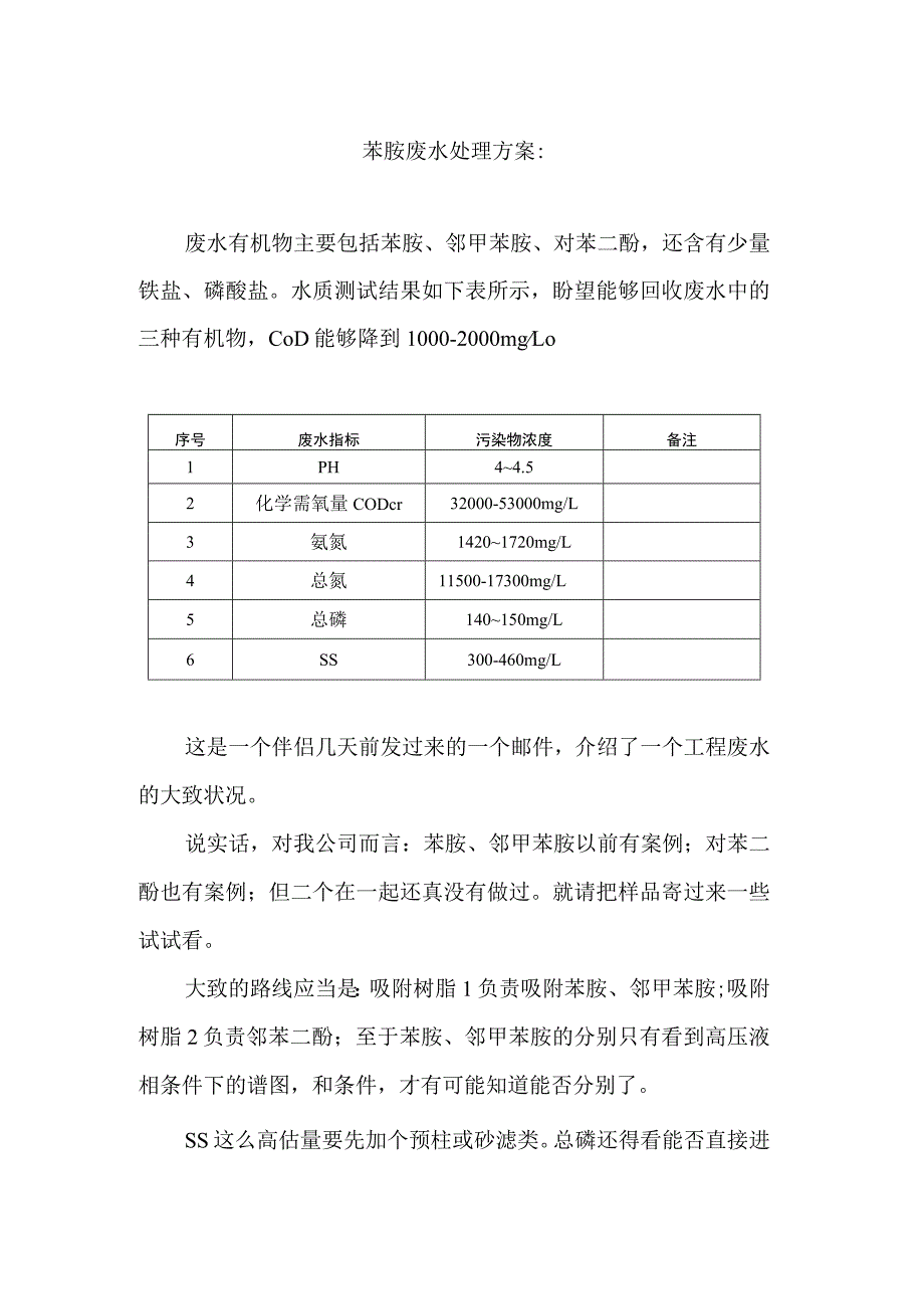 苯胺废水处理方案.docx_第1页