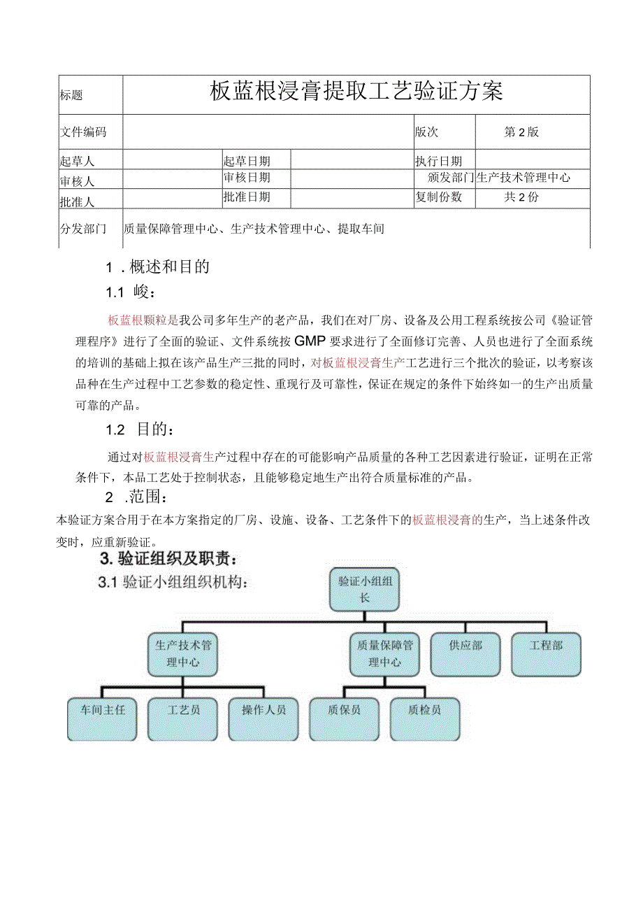 板蓝根浸膏提取工艺验证方案.docx_第1页