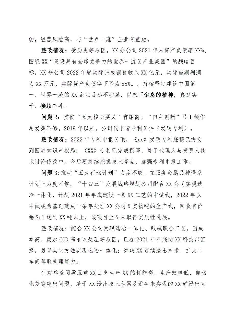 集团公司党委巡视巡察整改回头看自查报告企业问题工作汇报总结.docx_第2页