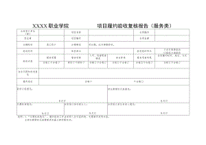 职业学院项目履约验收复核报告单(服务类).docx