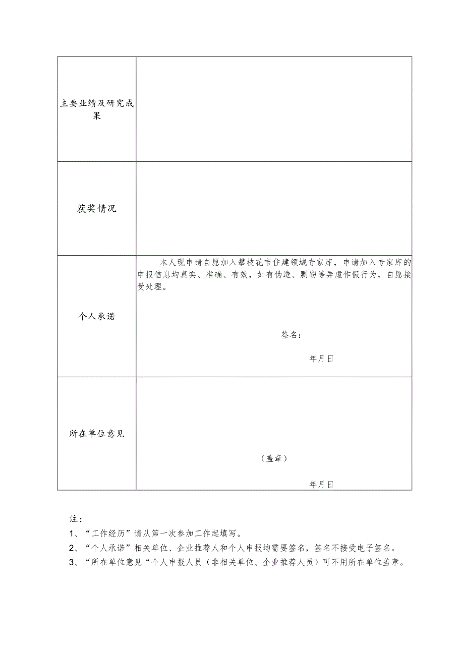 攀枝花市住建领域专家库入库申报表.docx_第2页