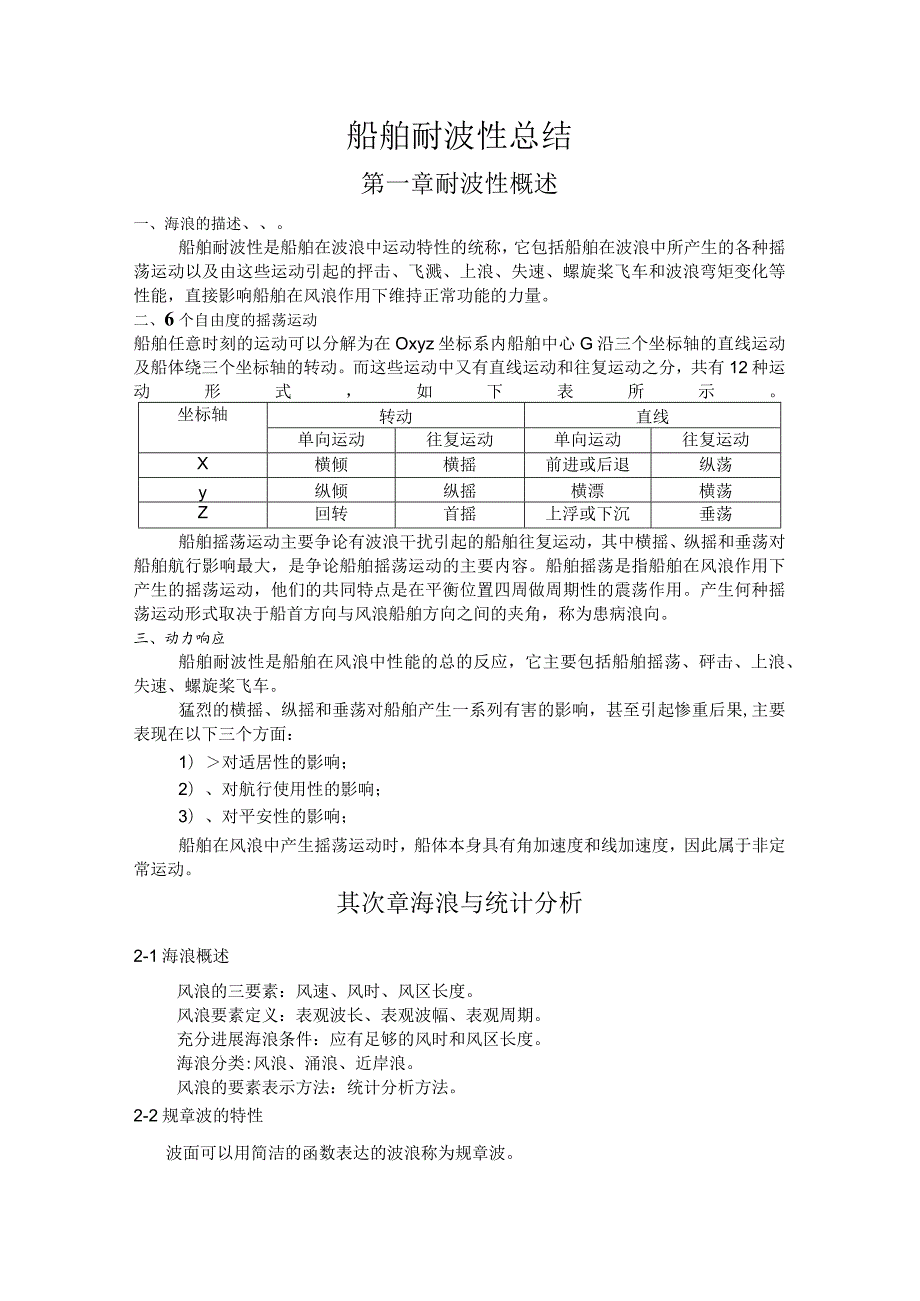 船舶耐波性总结2.docx_第1页