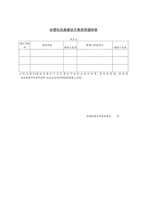 某企业合理化改善建议方案采用通知单(doc 1页).docx