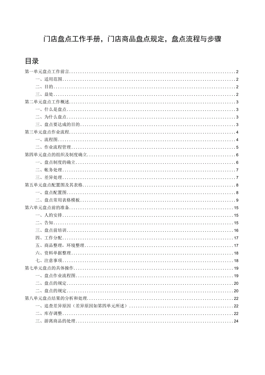 门店盘点工作手册门店商品盘点规定盘点流程与步骤.docx_第1页