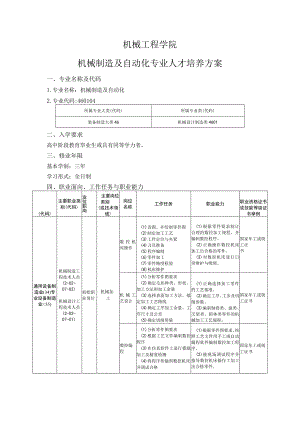 机械工程学院-2022级专业人才培养方案--机械制造及自动化专业.docx