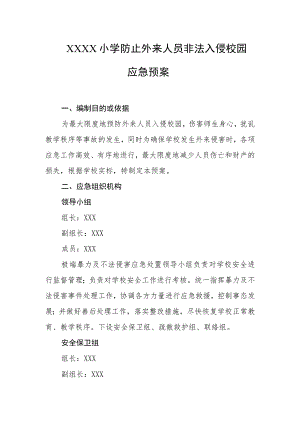 小学防止外来人员非法入侵校园应急预案.docx