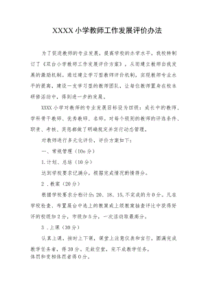 小学教师工作发展评价办法.docx