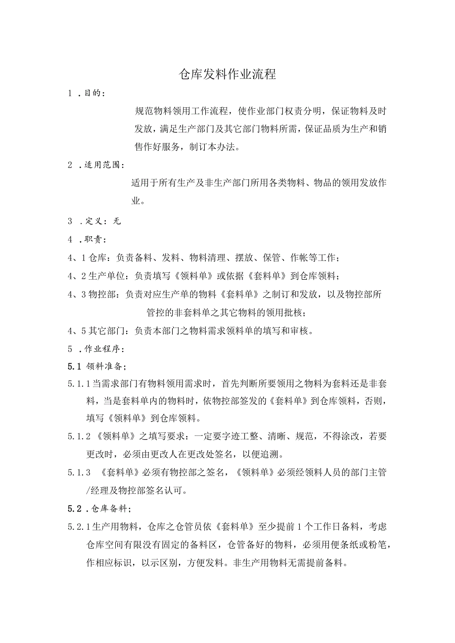 家具厂仓库发料作业流程保证物料及时发放满足生产所需.docx_第1页