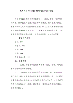 小学自然灾害应急预案.docx