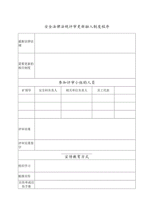 安全法律法规评审更新融入制度程序.docx