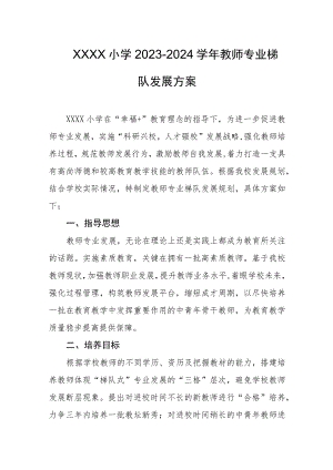 小学2023-2024学年教师专业梯队发展方案.docx