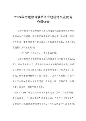 审计干部2023年主题教育读书班专题研讨交流发言心得体会.docx