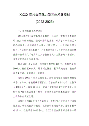 学校集团化办学三年发展规划（2022-2025）.docx