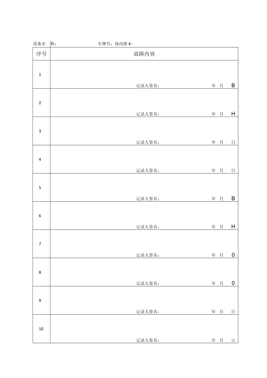 非公路用旅游观光车辆日常检查、维护保养及异常问题处理记录表.docx_第2页