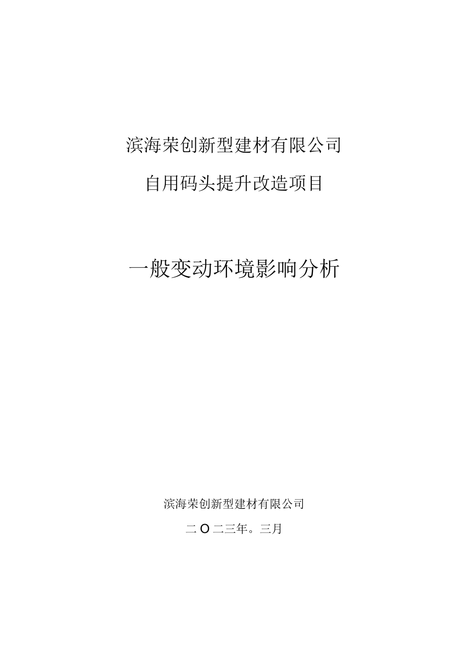 自用码头提升改造项目一般变动环境影响分析.docx_第1页