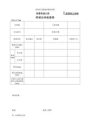 桥涵表45 桥 梁 总 体 检 查 表工程文档范本.docx