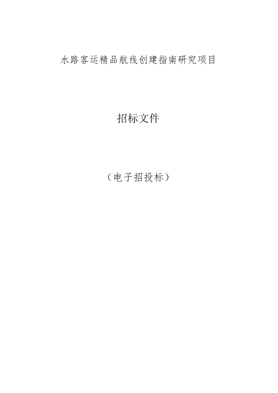 水路客运精品航线创建指南研究项目招标文件.docx_第1页