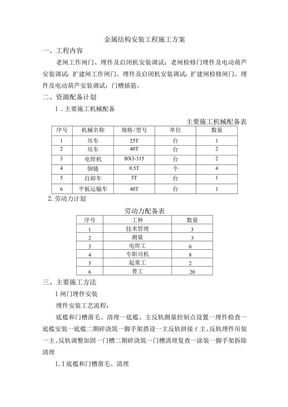 金属结构安装工程施工方案.docx_第1页