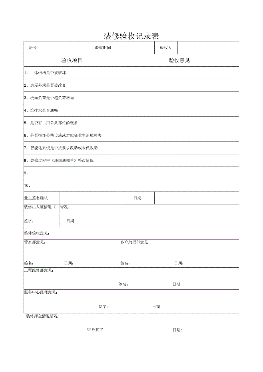 装修验收记录表.docx_第1页