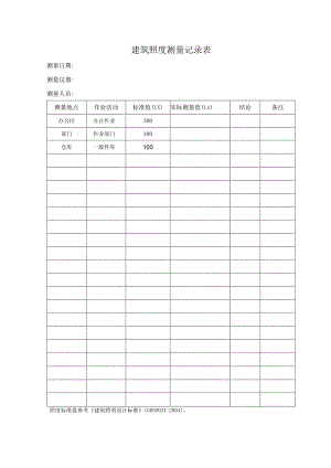 建筑高度测量记录表.docx