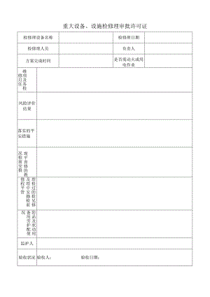 重大设备、设施检维修审批许可证.docx