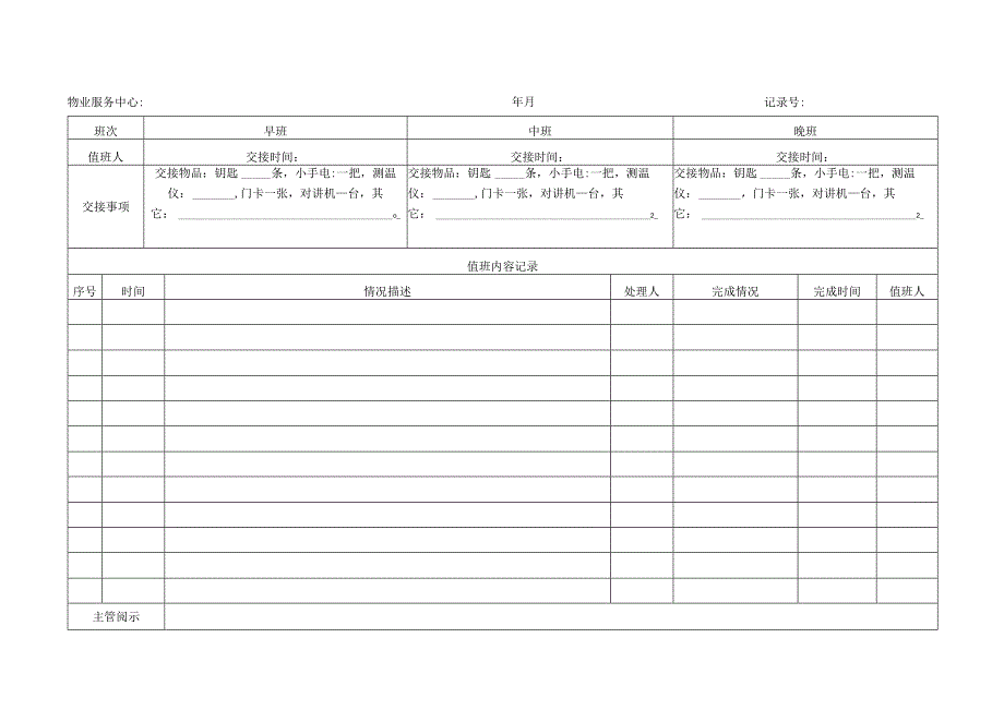 工程值班记录表.docx_第1页