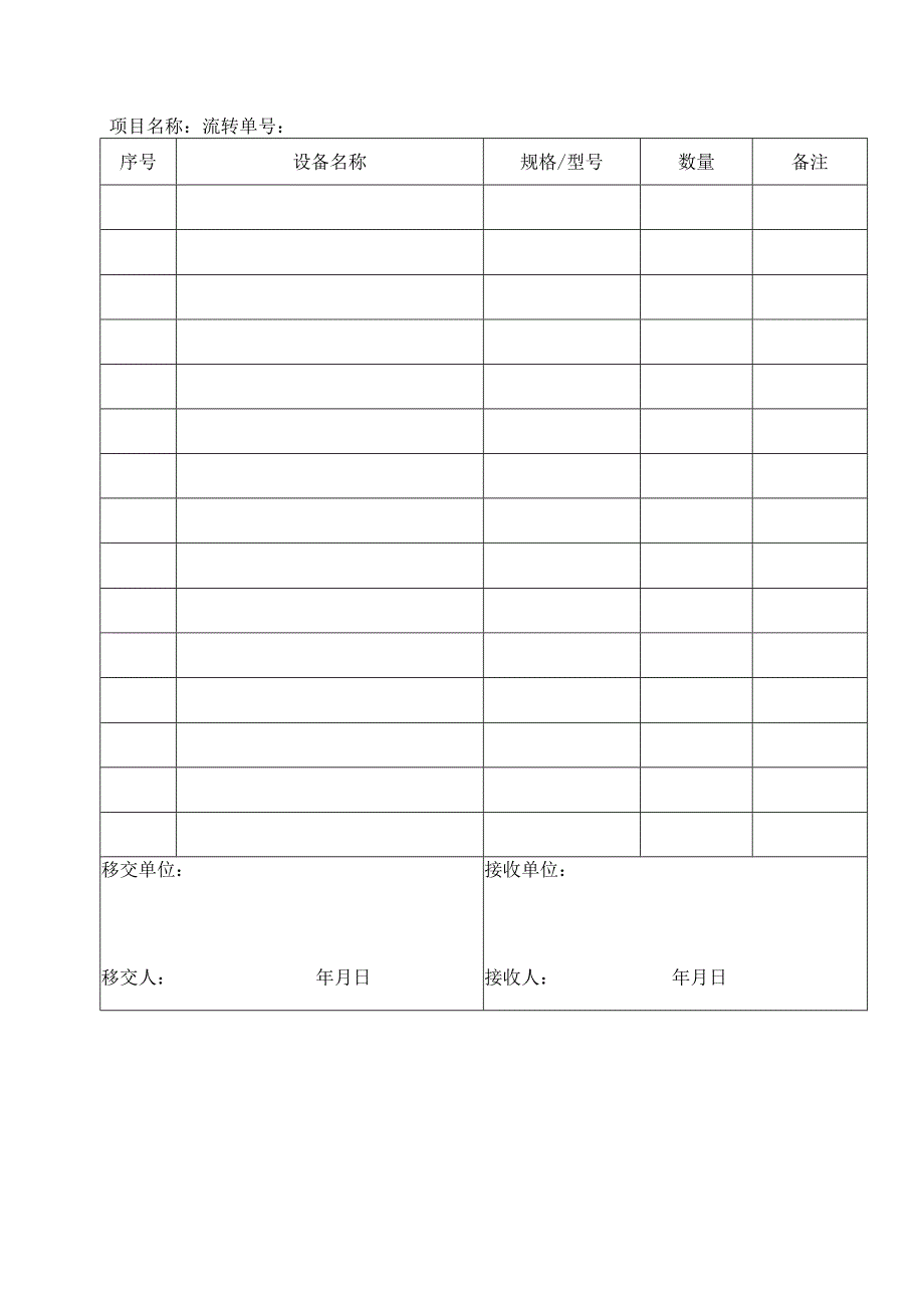 工程设备移交清单.docx_第1页