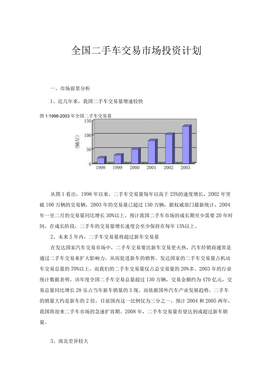 财务管理资料2023年整理-二手车投资计划初稿.docx_第1页