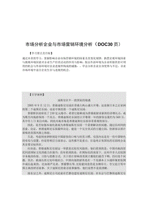 市场分析企业与市场营销环境分析（DOC30页）.docx