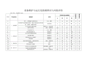 设备维护与运行危险源辨识与风险评价.docx