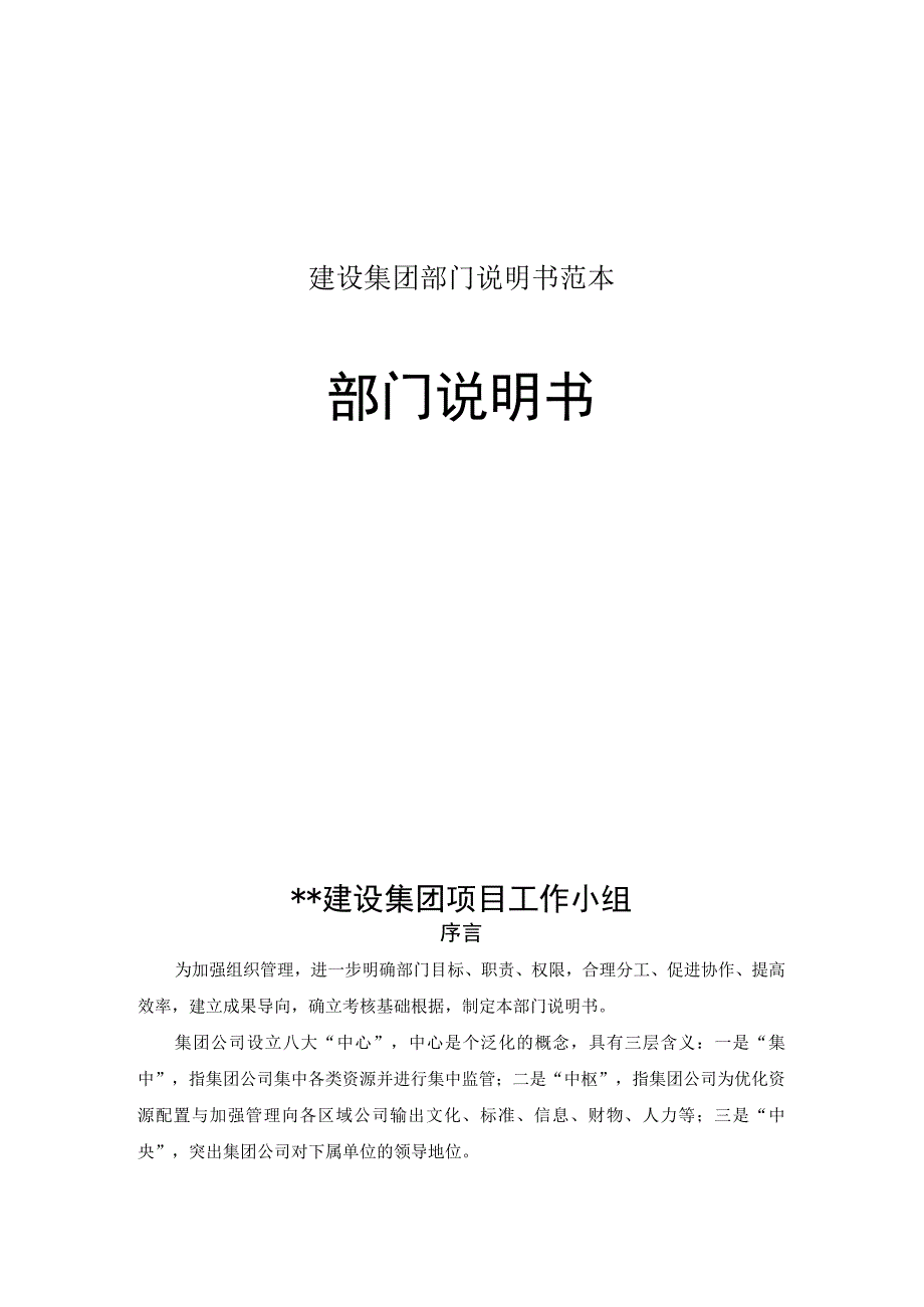 建设集团部门说明书范本.docx_第1页