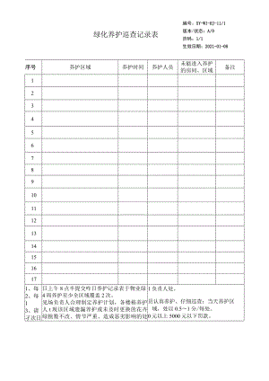 绿化养护巡查记录表.docx