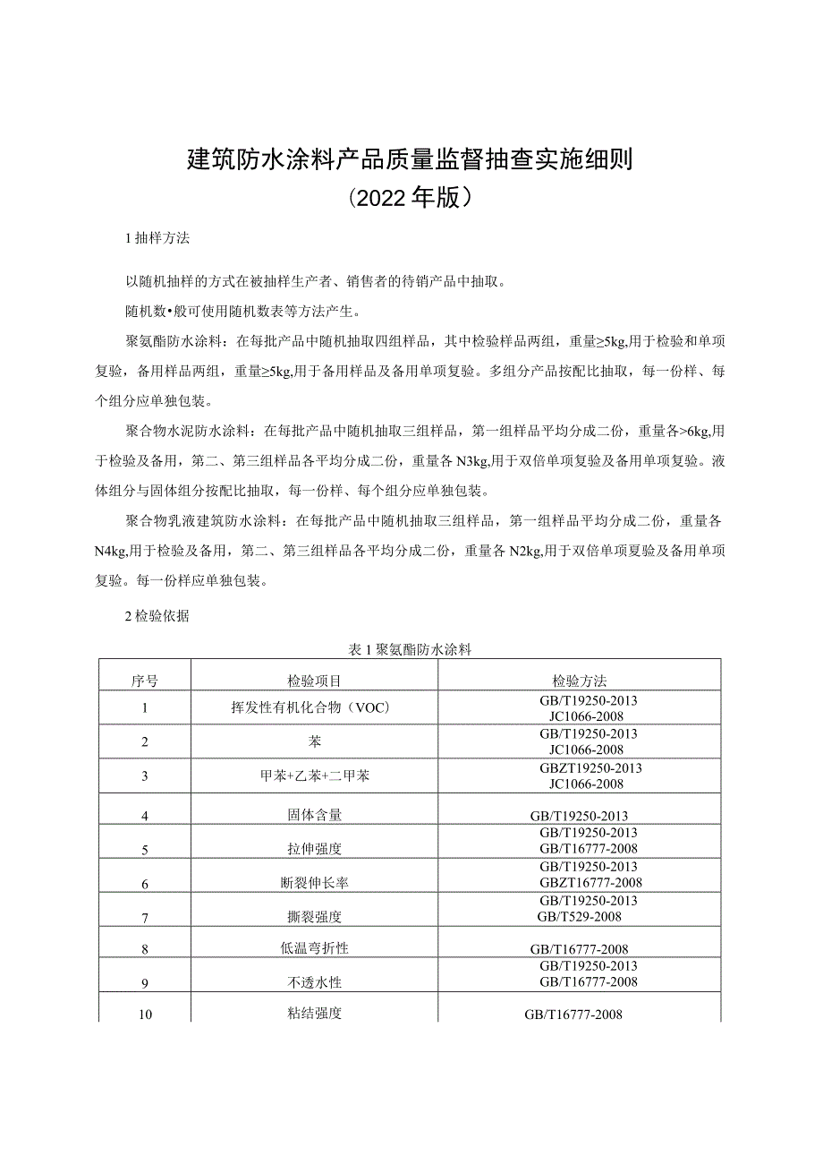 建筑防水涂料产品质量监督抽查实施细则(2022年版).docx_第1页