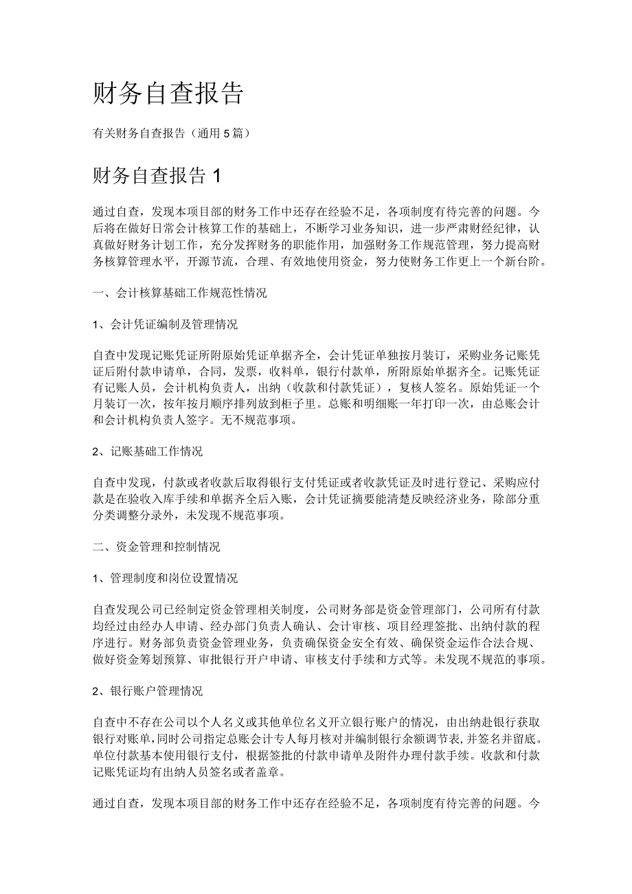 财务自查报告.docx_第1页