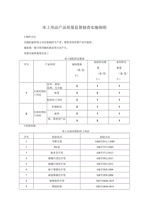 床上用品产品质量监督抽查实施细则.docx