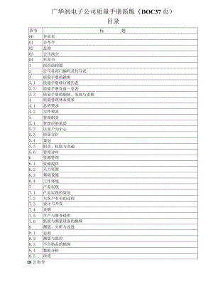 广华润电子公司质量手册新版（DOC37页）.docx